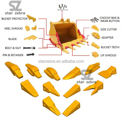 Standard Bucket 1U3252 E312 RC Bucket Teeth Excavator Rock Bucket Tooth And Adapter for Various Applications