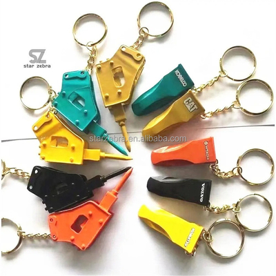 Creative Metal 3d Excavator Bucket Tooth Model Keychain Perfect for Construction Works