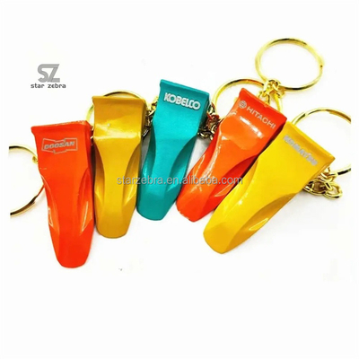 Creative Metal 3d Excavator Bucket Tooth Model Keychain Perfect for Construction Works