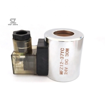 24V 12VDC 30W Inner Hole 23mm Length 51mm Excavator Hydraulic Solenoid Valve Coil with Black